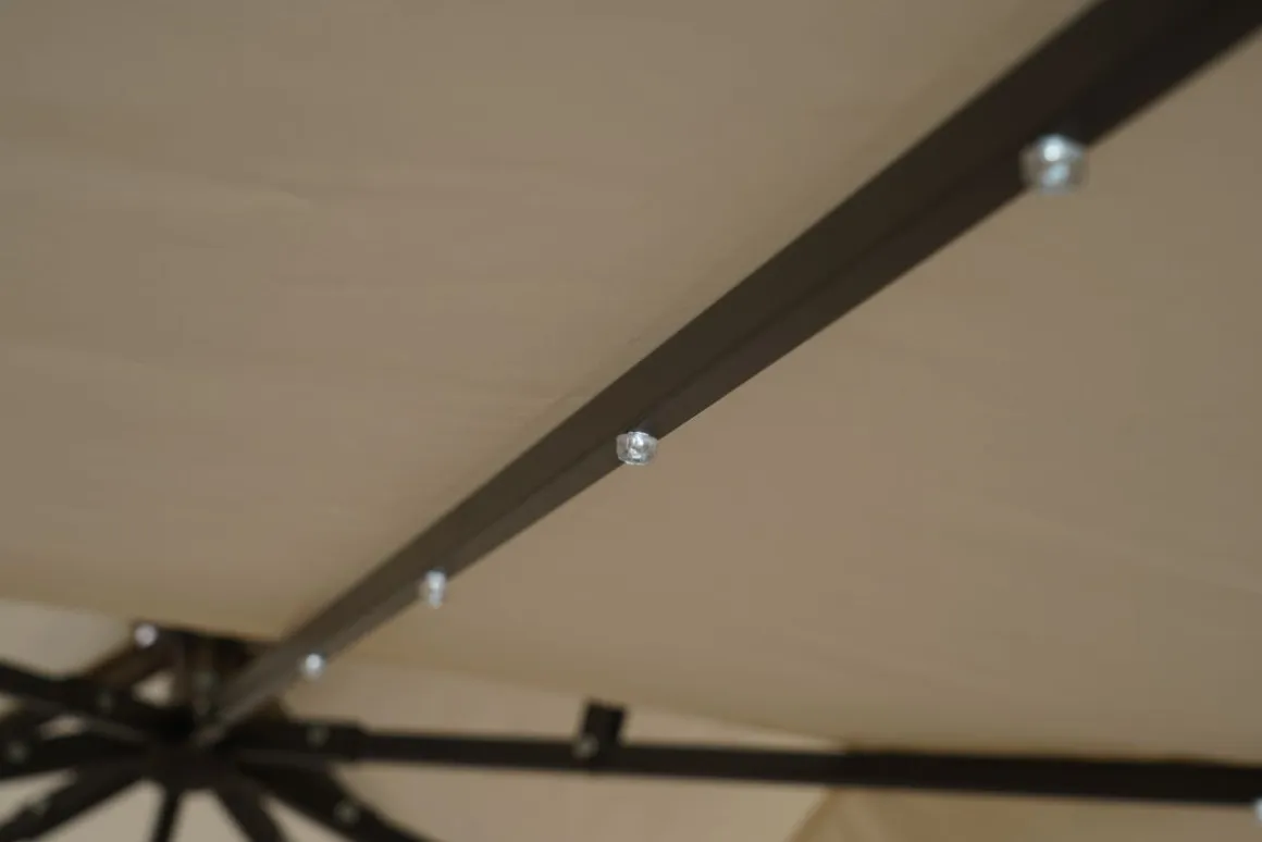 Gartenpavillon LED SUNSET 3 x 3 m beige