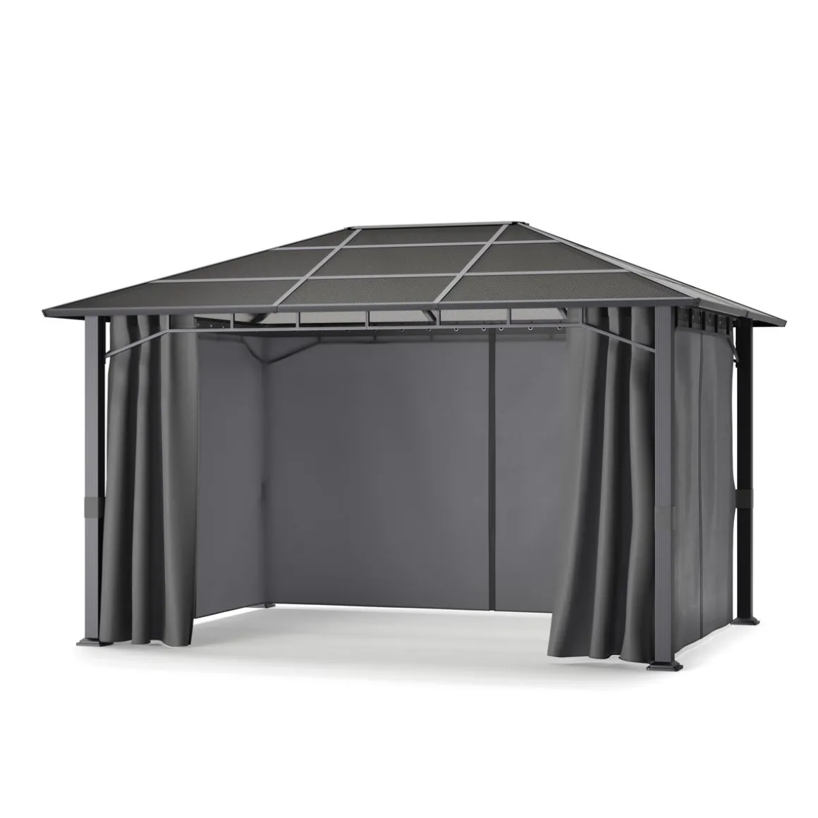Gartenpavillon PRINCE 4 x 3 m grau