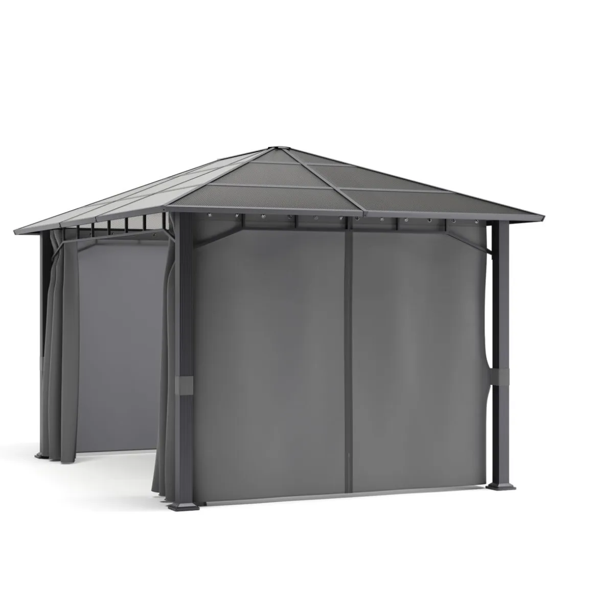 Gartenpavillon PRINCE 4 x 3 m grau