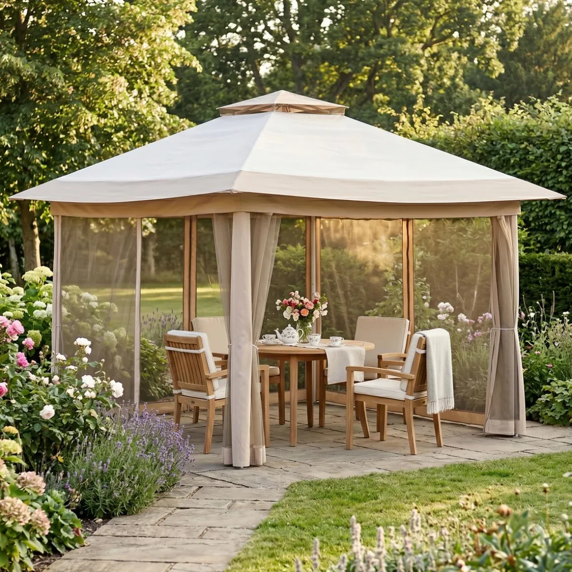 Gartenpavillon REASOL 3 x 3 m beige