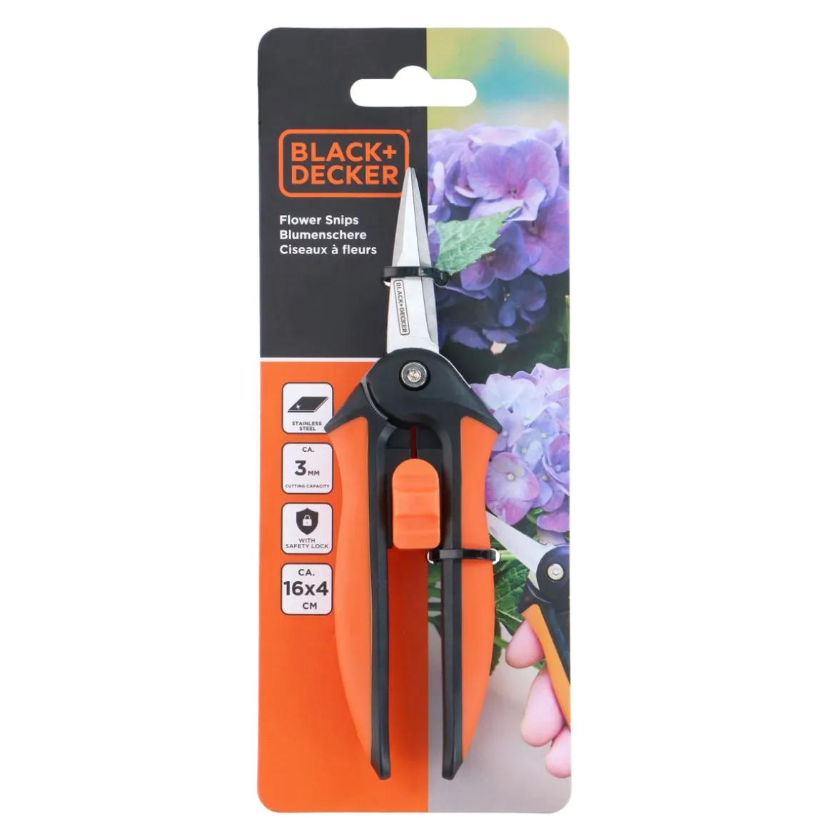 Gartenschere Blumenschere mit Sicherheitsschloss 16 cm