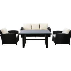 Gartenset KORFU schwarz/beige