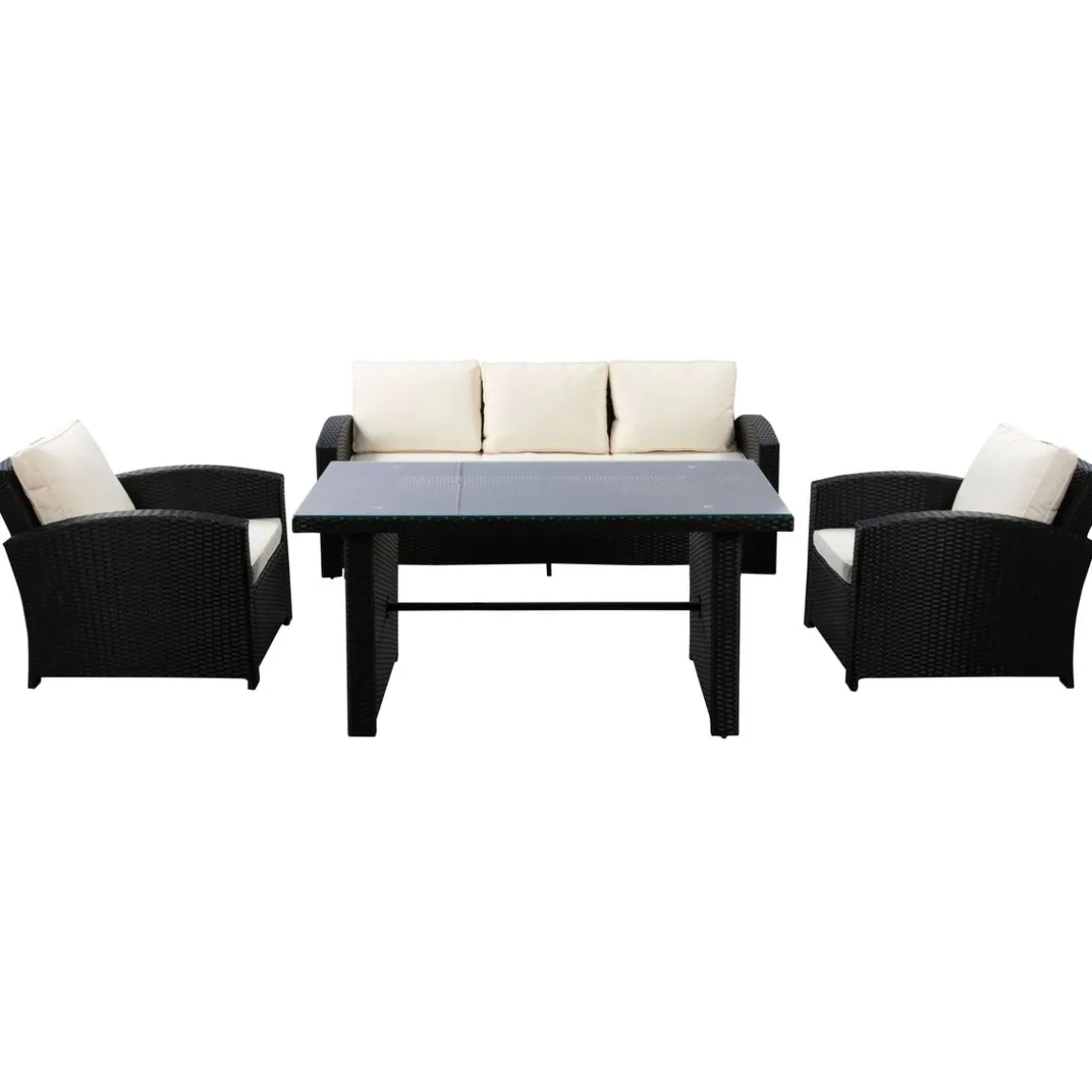 Gartenset KORFU schwarz/beige