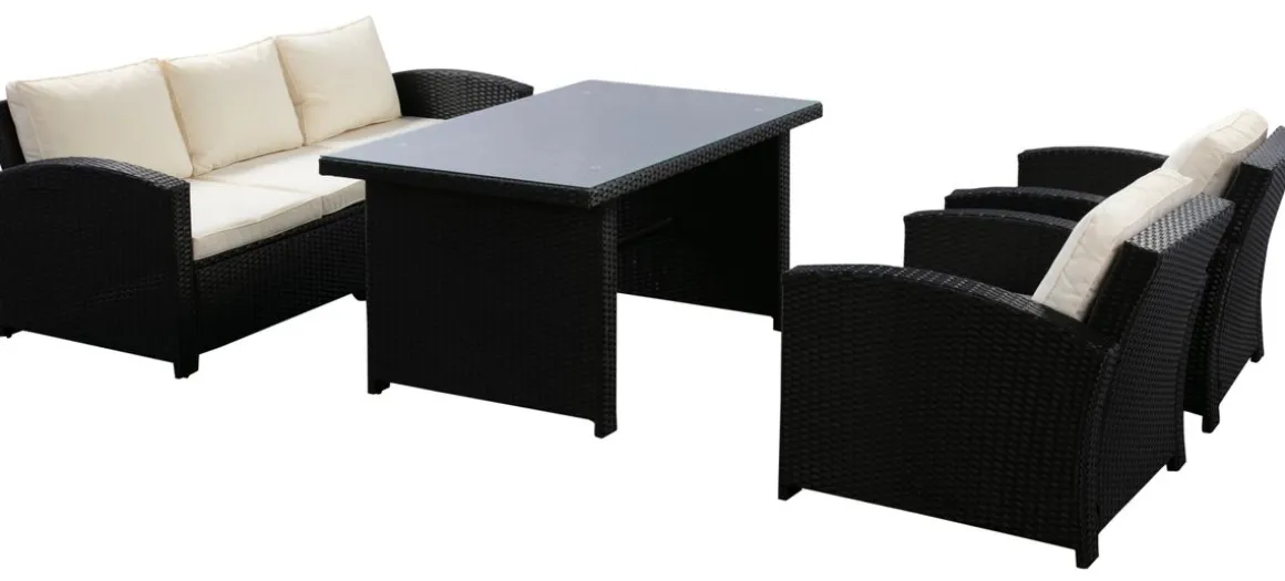 Gartenset KORFU schwarz/beige