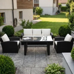 Gartenset KORFU schwarz/beige
