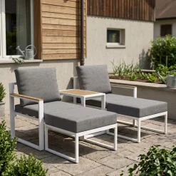 Gartenset NICOLE 5-teilig anthrazit/weiss