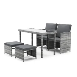 Gartenset Rattan BASTIA grau