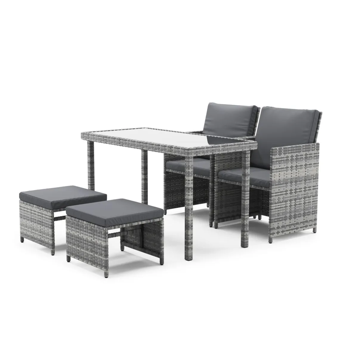 Gartenset Rattan BASTIA grau