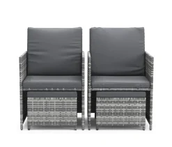 Gartenset Rattan BASTIA grau