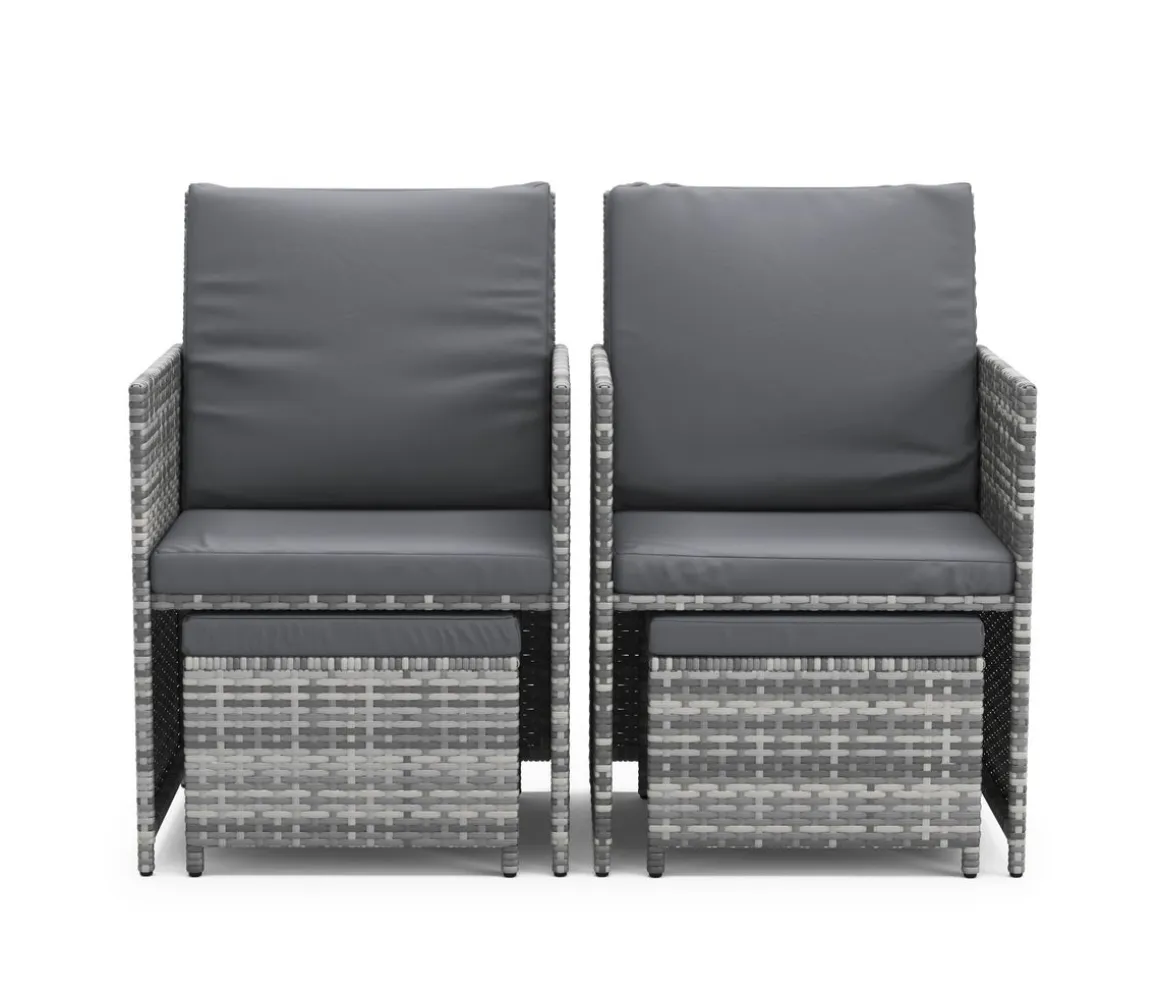 Gartenset Rattan BASTIA grau