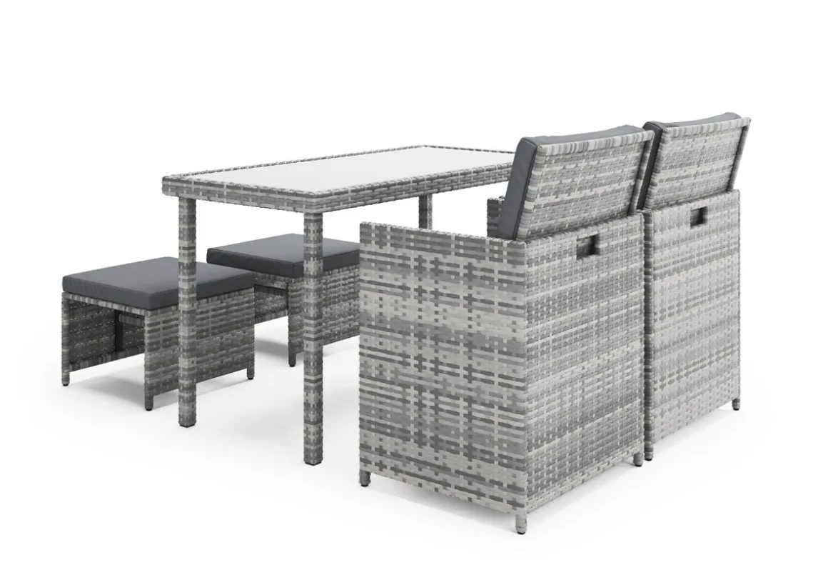 Gartenset Rattan BASTIA grau