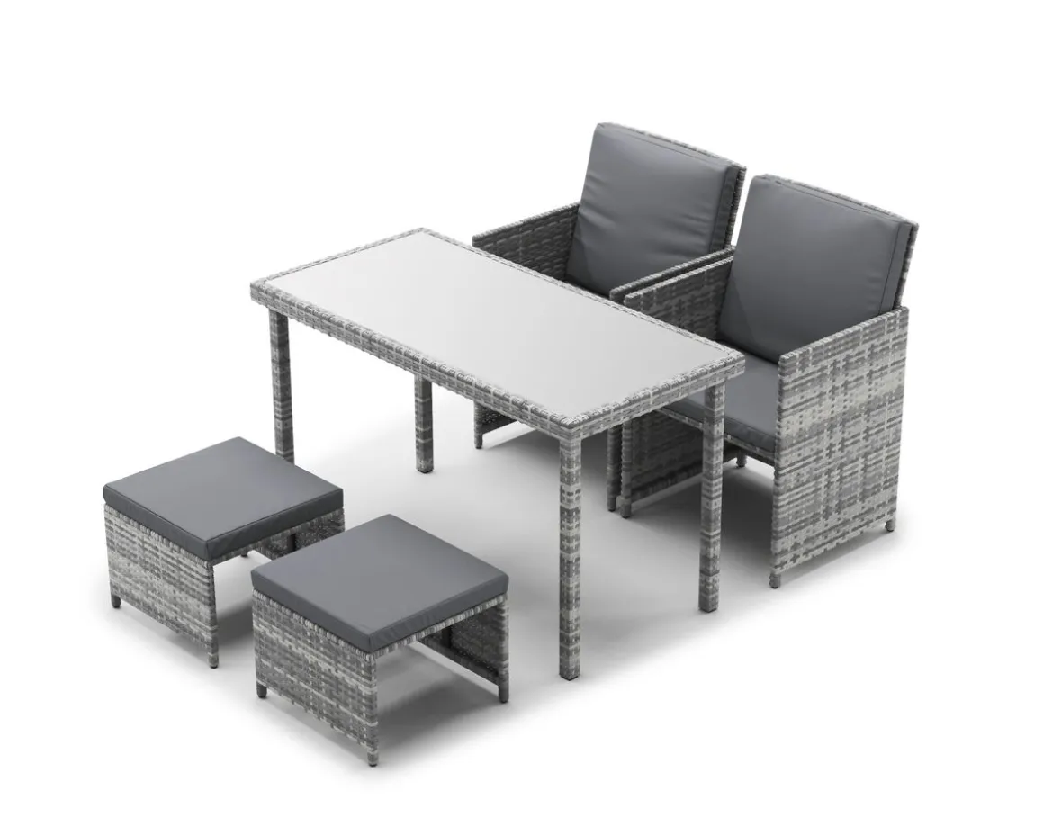 Gartenset Rattan BASTIA grau