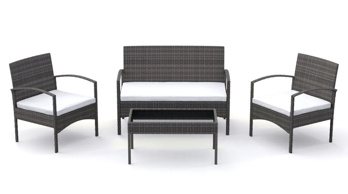 Gartenset Rattan CATANIA grau