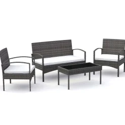 Gartenset Rattan CATANIA grau