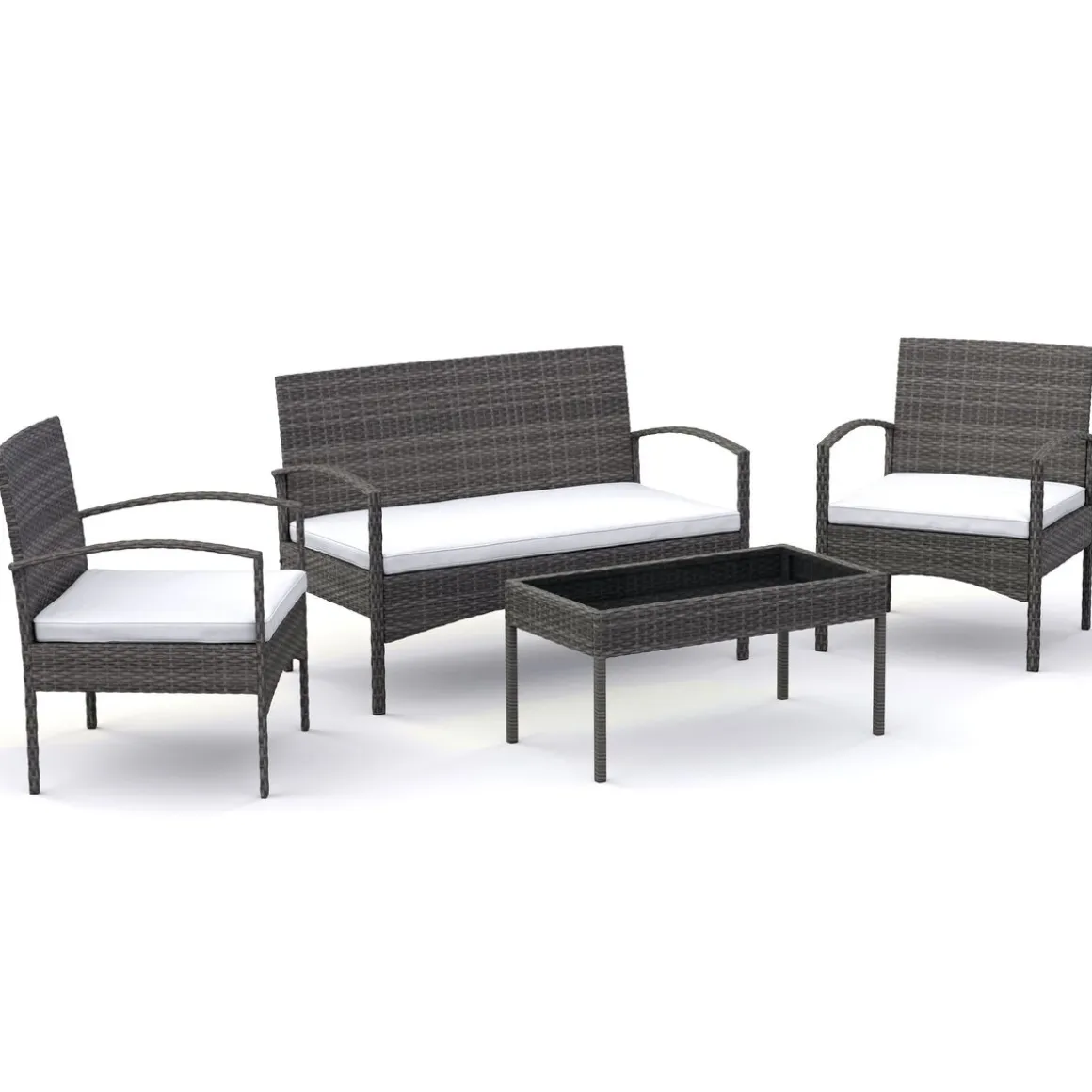 Gartenset Rattan CATANIA grau