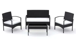 Gartenset Rattan CATANIA schwarz