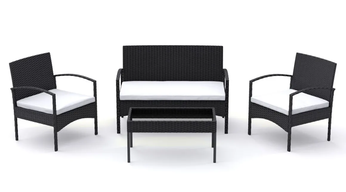 Gartenset Rattan CATANIA schwarz