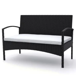 Gartenset Rattan CATANIA schwarz