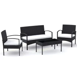 Gartenset Rattan CATANIA schwarz