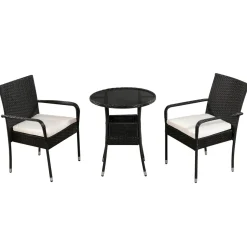 Gartenset Rattan FLORIDA schwarz