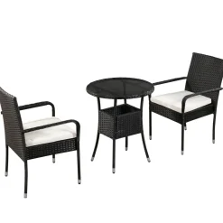 Gartenset Rattan FLORIDA schwarz