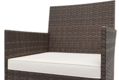 Gartenset Rattan MALIA dunkelbraun/weiss