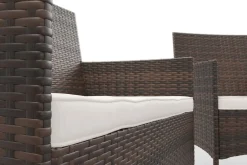 Gartenset Rattan MALIA dunkelbraun/weiss