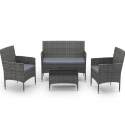 Gartenset Rattan MALIA grau/anthrazit