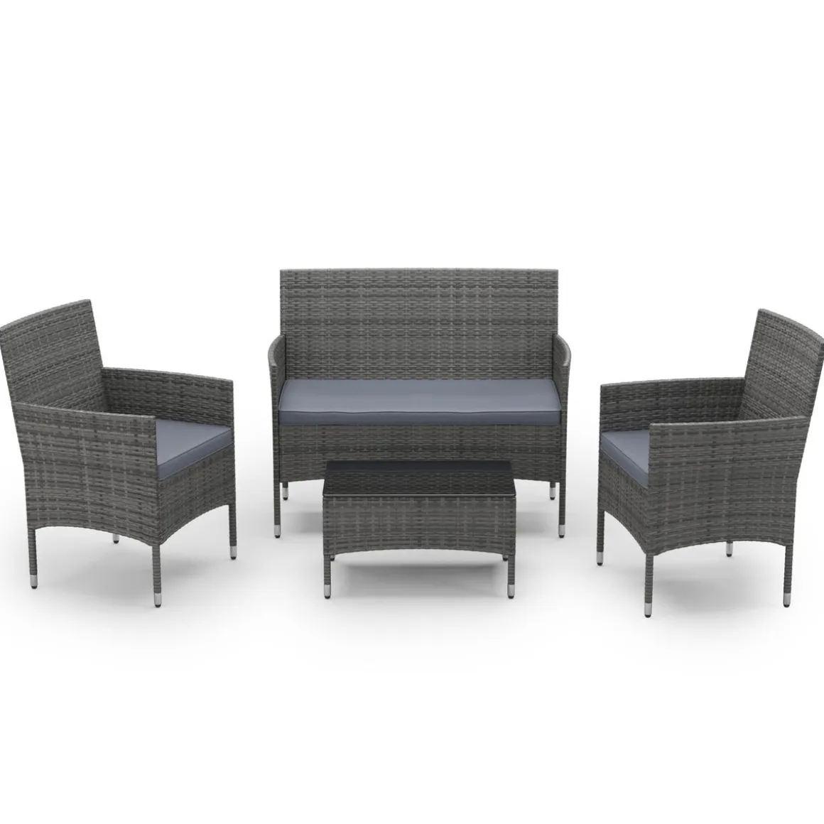 Gartenset Rattan MALIA grau/anthrazit