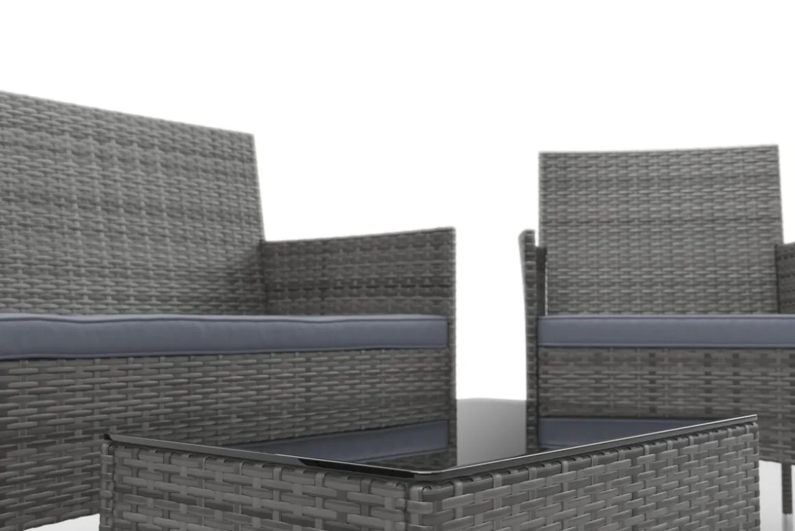 Gartenset Rattan MALIA grau/anthrazit