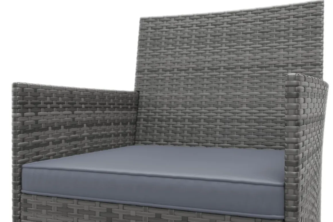 Gartenset Rattan MALIA grau/anthrazit