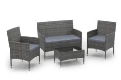 Gartenset Rattan MALIA grau/anthrazit