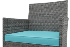 Gartenset Rattan MALIA grau/türkis