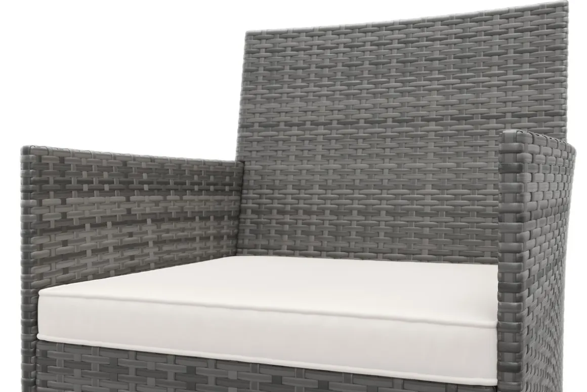 Gartenset Rattan MALIA grau/weiss