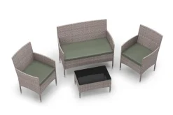 Gartenset Rattan MALIA hellbraun/grün