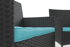 Gartenset Rattan MALIA schwarz/türkis