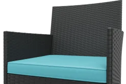 Gartenset Rattan MALIA schwarz/türkis