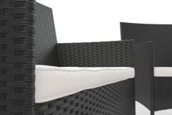 Gartenset Rattan MALIA schwarz/weiss