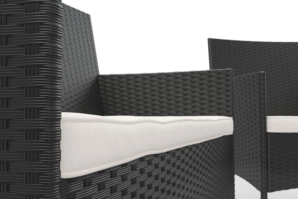 Gartenset Rattan MALIA schwarz/weiss