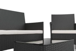 Gartenset Rattan MALIA schwarz/weiss