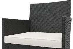 Gartenset Rattan MALIA schwarz/weiss