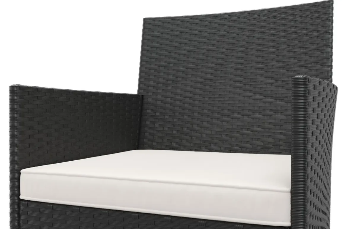 Gartenset Rattan MALIA schwarz/weiss