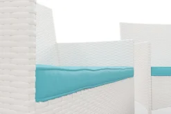 Gartenset Rattan MALIA weiss/türkis