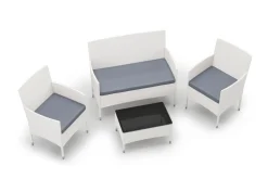 Gartenset Rattan MALIA weiss/grau