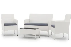 Gartenset Rattan MALIA weiss/grau