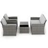 Gartenset Rattan MILENA grau