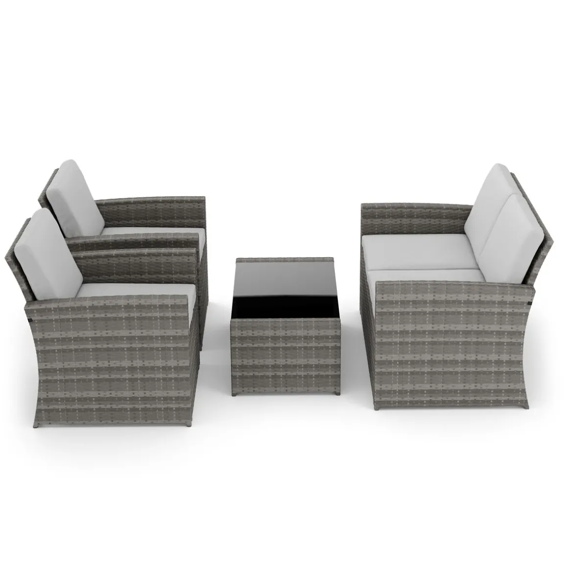 Gartenset Rattan MILENA grau