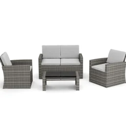 Gartenset Rattan MILENA grau