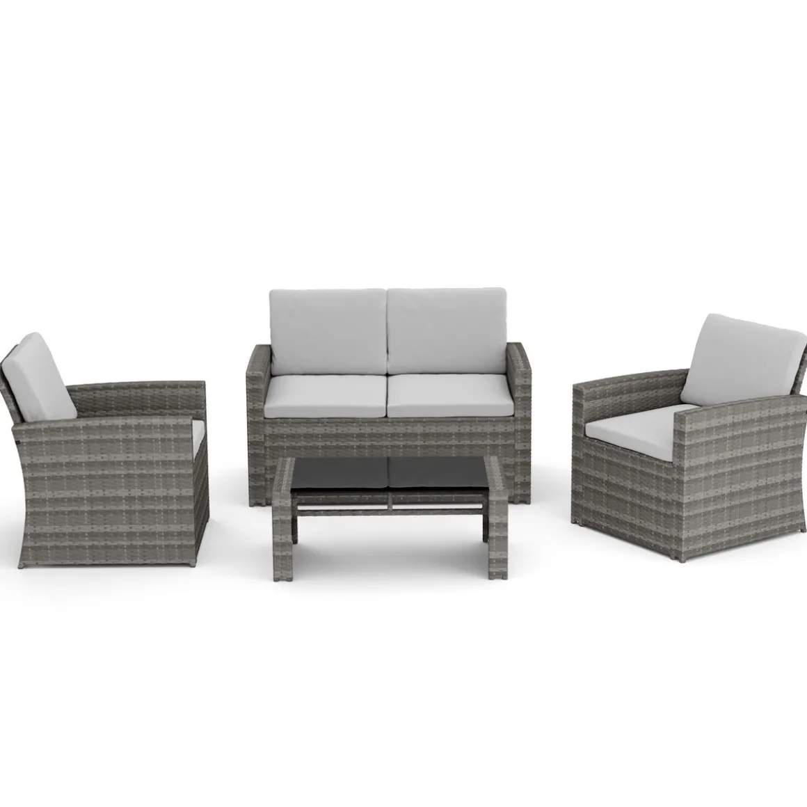 Gartenset Rattan MILENA grau