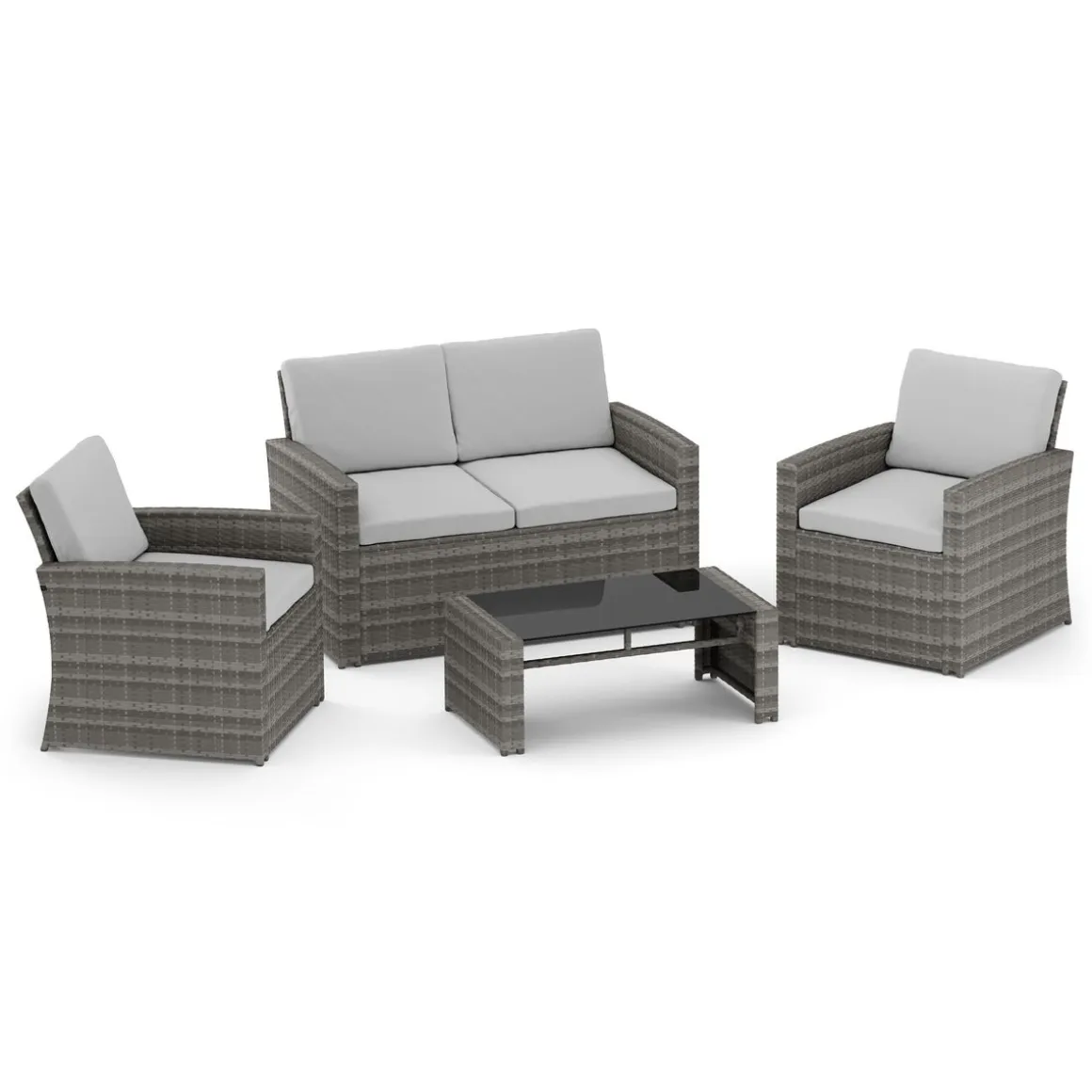 Gartenset Rattan MILENA grau